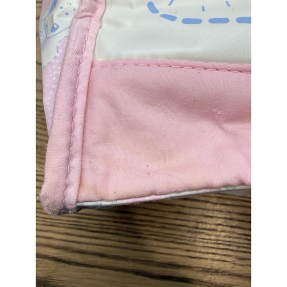 Vtg Peanuts Baby Snoopy Light Pink White Diaper Bottle Bag Vinyl Clean 11"x9" - Picture 6 of 9